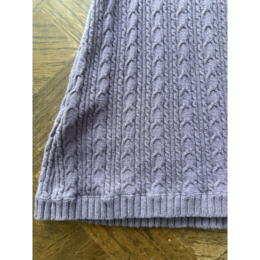 BCBG Max Azria Cable Knit Off Shoulder Sweater Dress XS Lavender Purple Y2K - Picture 4 of 7